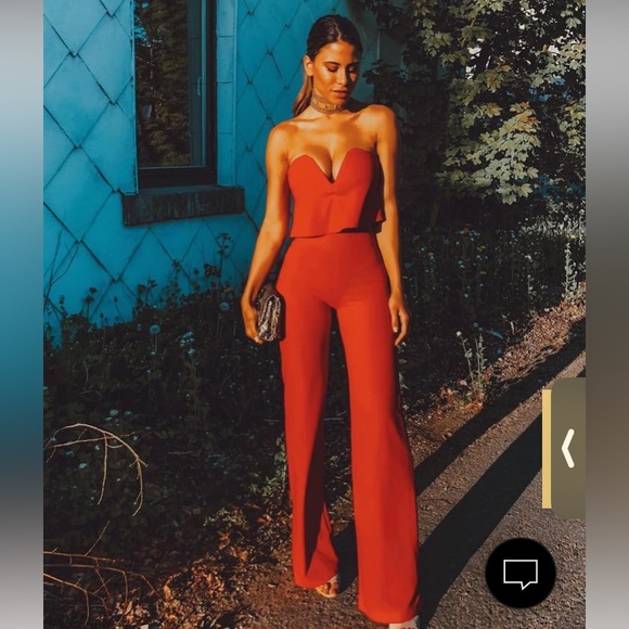 Lulus Pants - Lulus Power of Love Red Jumpsuit XS